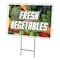 Signmission Fresh Vegetables Yard Sign & Stake outdoor plastic coroplast window, C-2436 Fresh Vegetables C-2436 Fresh Vegetables - alternate 1